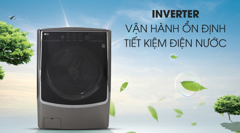 Máy giặt lồng ngang LG Twinwash inverter F2721HTTV 21kg động cơ Inverter tiết kiệm điện tối ưu