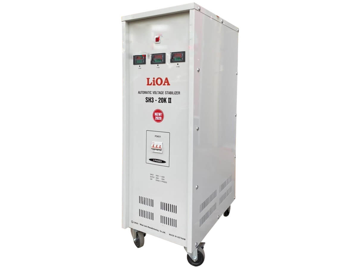 Ổn áp 3 pha Lioa 20 KVA SH3 20K có dải điện áp vào lớn từ 260V - 430V
