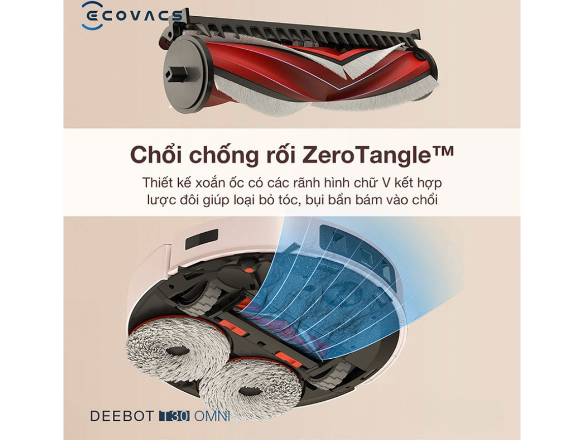 Ecovacs Deebot T30 Omni có chổi chống rối