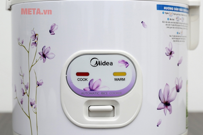 Nồi cơm điện Midea MR-CM1811 có hoa văn bên ngoài rất đẹp mắt