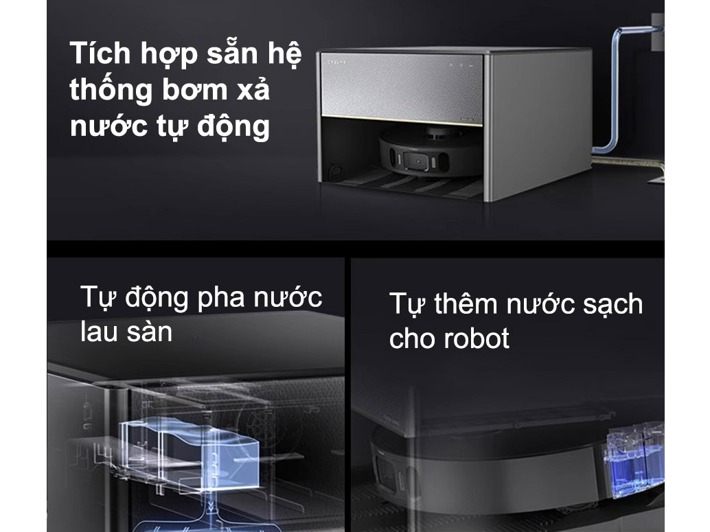 Robot hút bụi lau sàn tự pha nước lau sàn