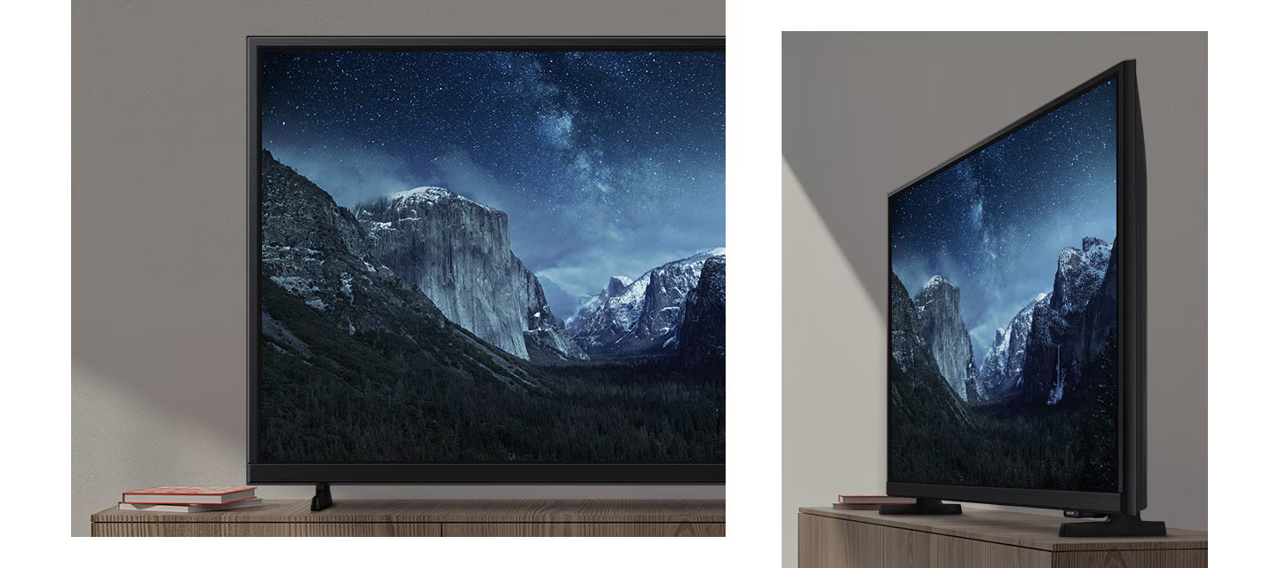 Tivi Samsung có thể lắp treo tường hoặc đặt kệ