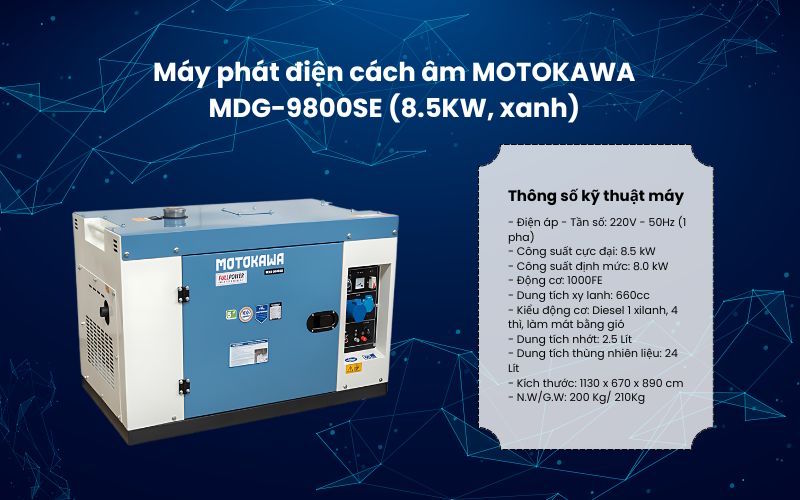 Máy phát điện cách âm Motokawa MDG-9800SE (8.5KW)
