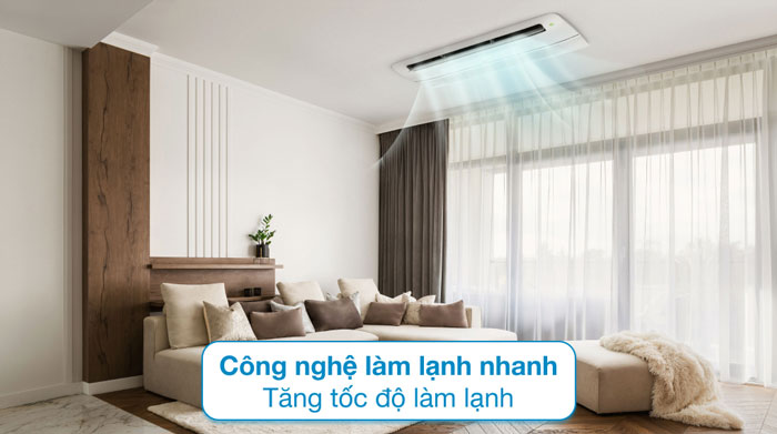 Điều hòa âm trần LG 1 hướng thổi 12.000BTU ZTNQ12GULA0 còn được hỗ trợ công nghệ Smart Load Control làm lạnh nhanh, hiệu quả