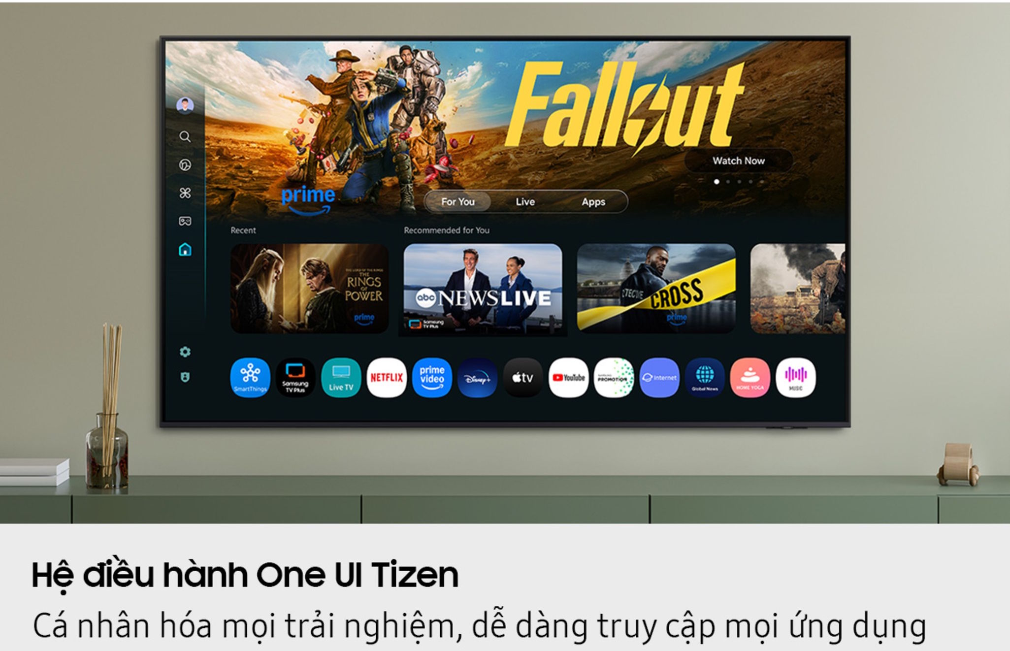 Tivi dùng hệ điều hành One UI Tizen