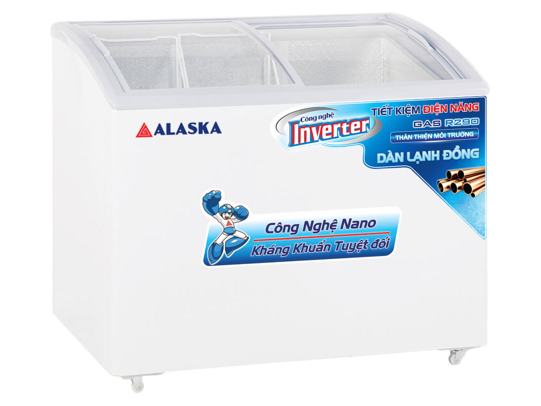 Tủ đông nắp kính cong Alaska Inverter KC-210CI 300 lít