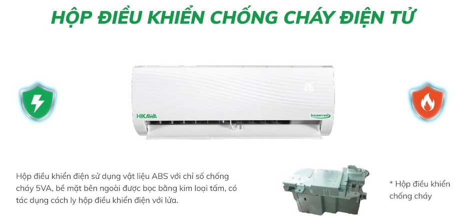 Điều hòa inverter có hộp điều khiển chống cháy điện tử
