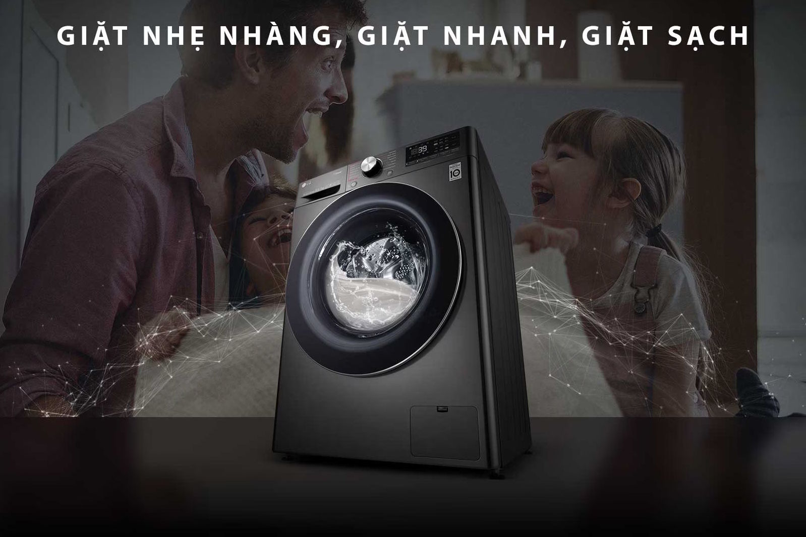 LG FV1409S4M1 giặt nhẹ nhàng, giặt nhanh, giặt sạch