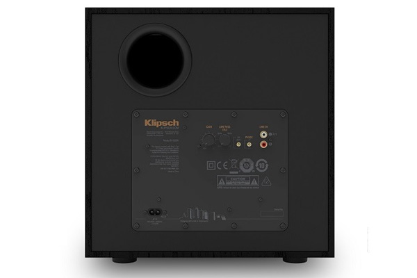 Mặt sau là bảng điều khiển của Loa sub Klipsch R-101SW