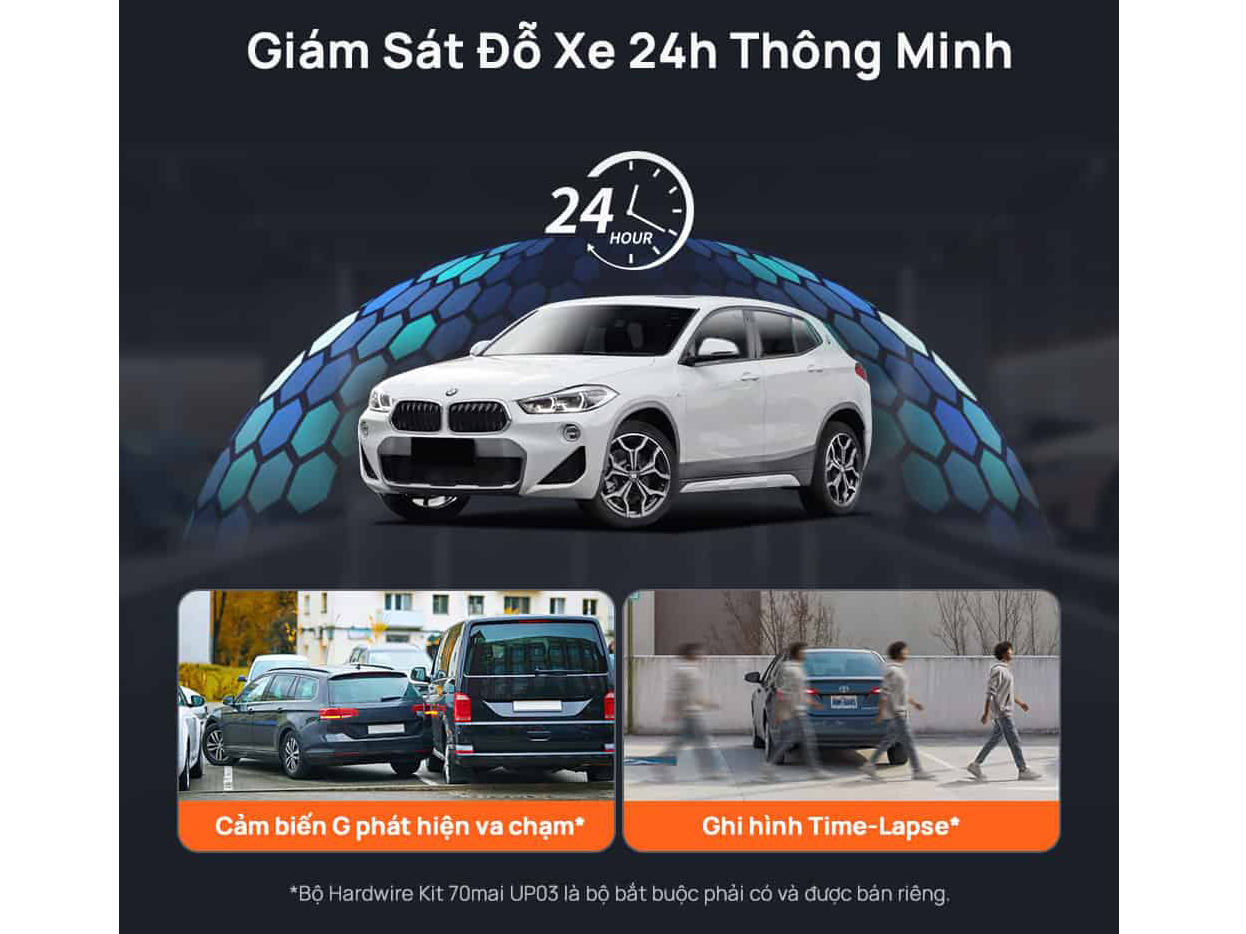70mai A800SE-1 giám sát đỗ xe 24 giờ thông minh