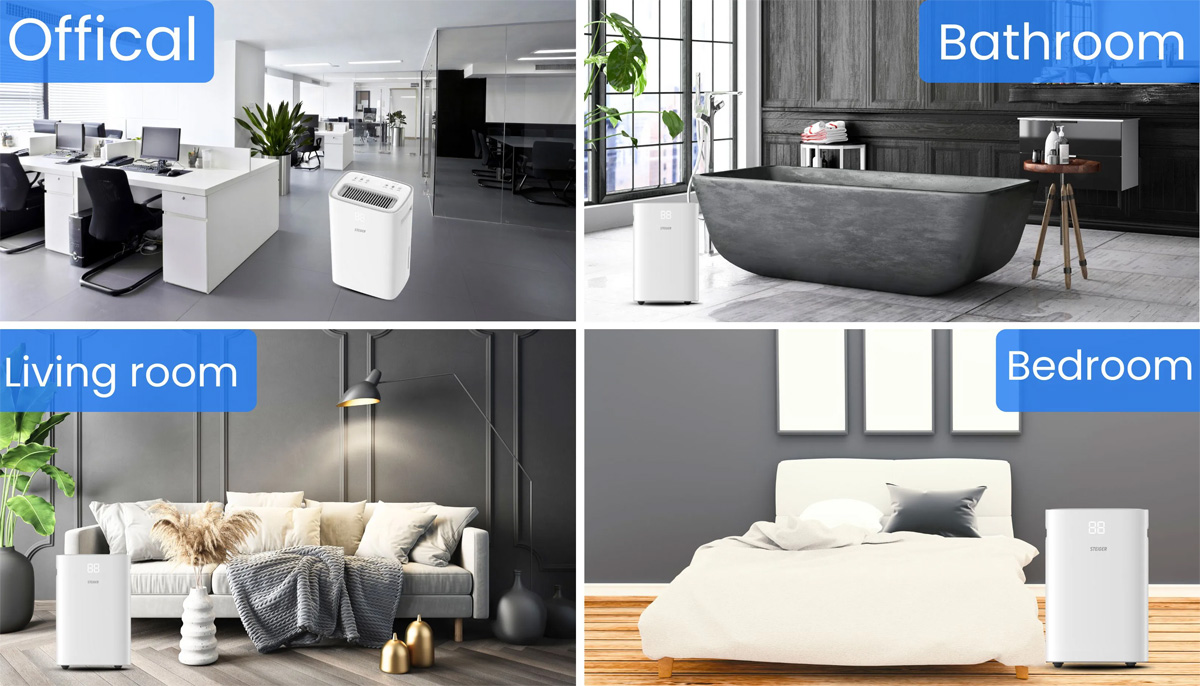 Máy hút ẩm Steiger STG-820DW phù hợp trong mọi không gian