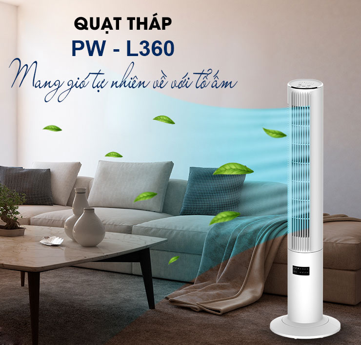 Quạt tháp thổi gió 360 độ