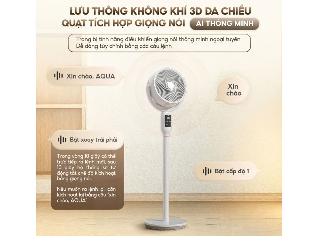 Quạt đứng điều khiển được bằng giọng nói