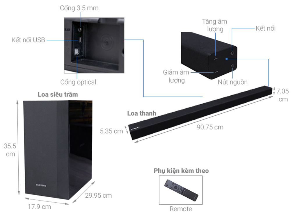 Kích thước loa Samsung