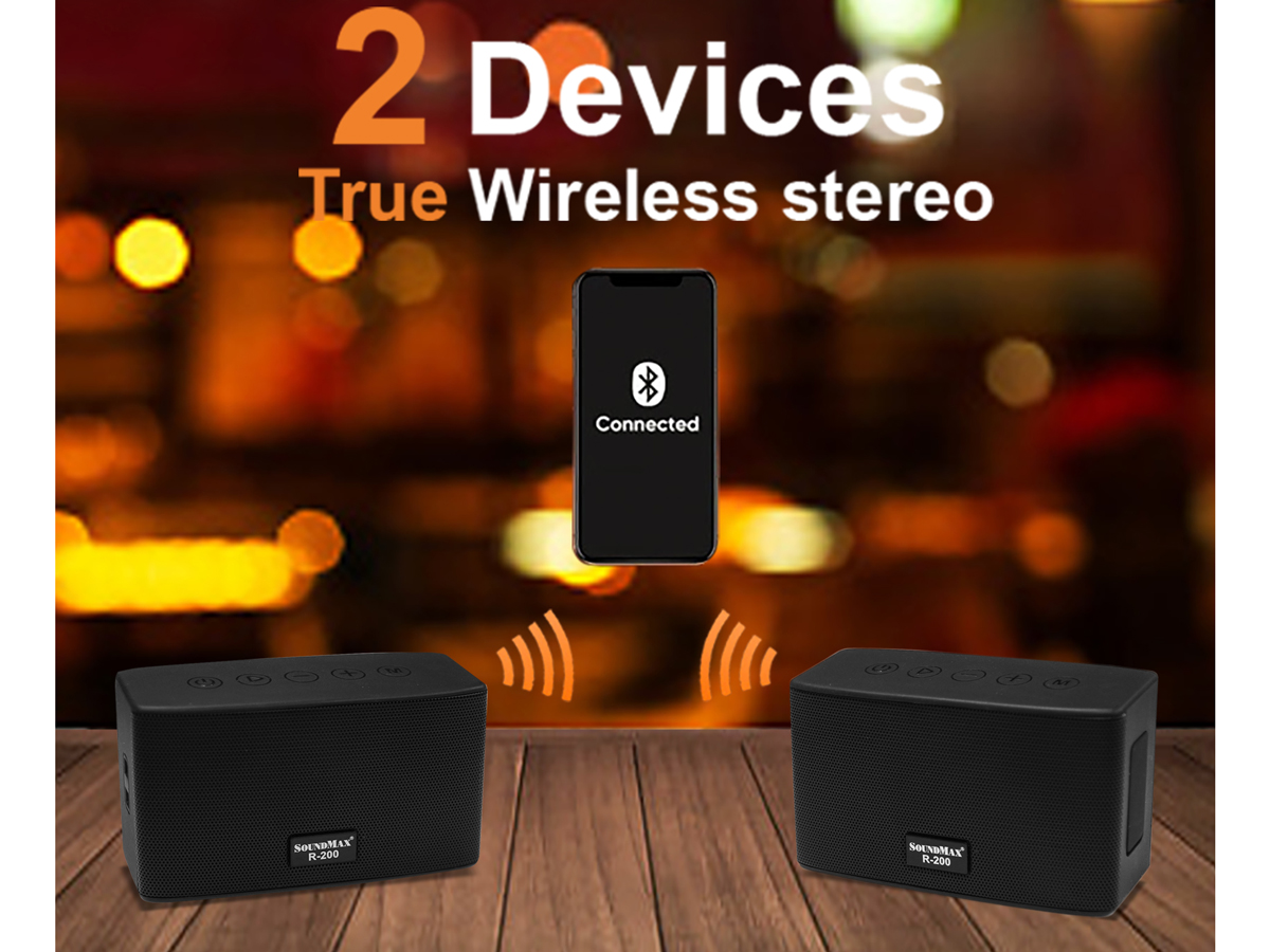 Soundmax R-200 ghép đôi loa qua True Wireless