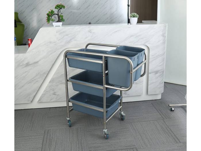 Xe dọn bàn 3 tầng khung inox 77 HT08167