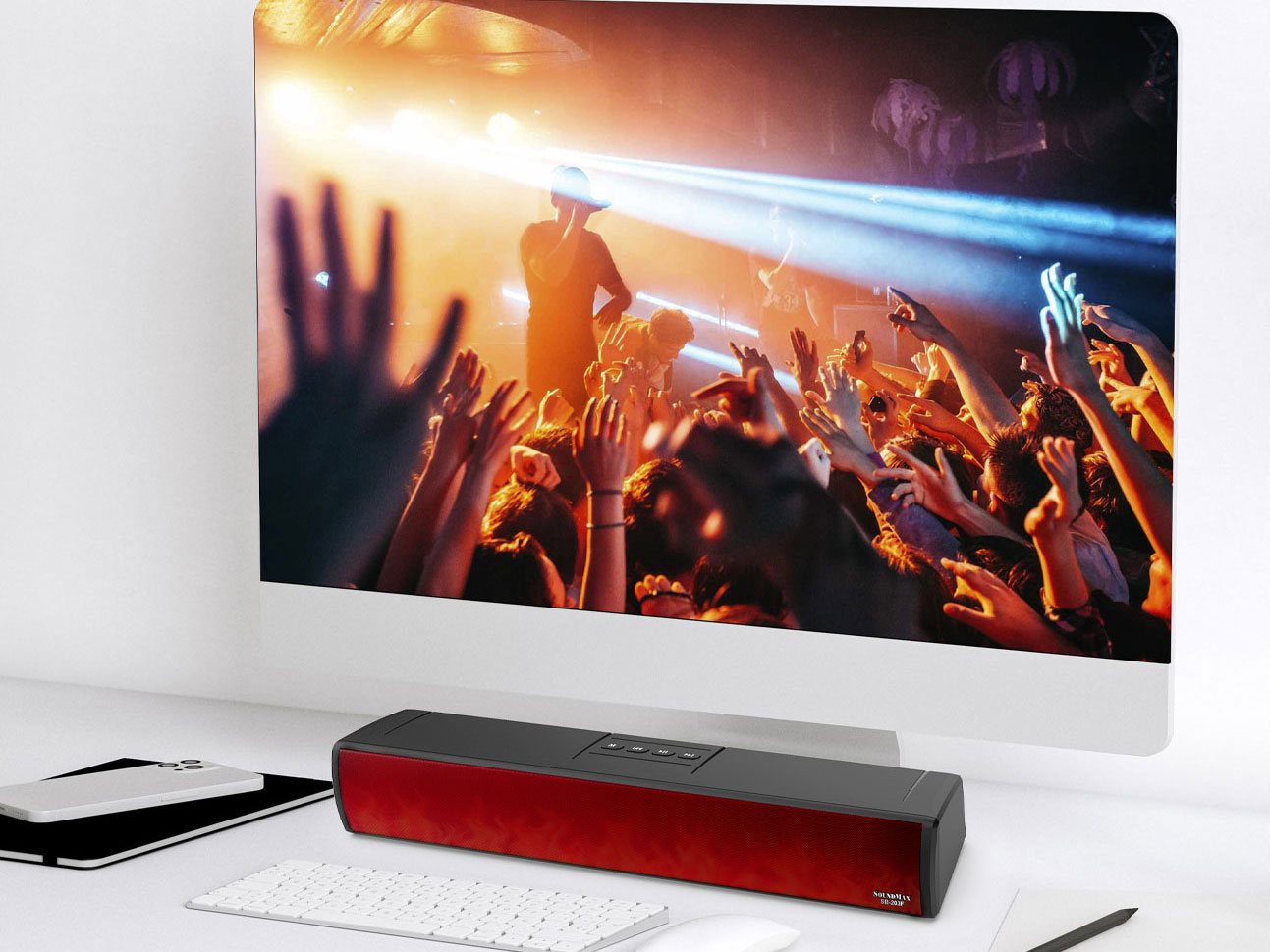 Loa Soundbar SoundMax có đèn LED RGB lửa