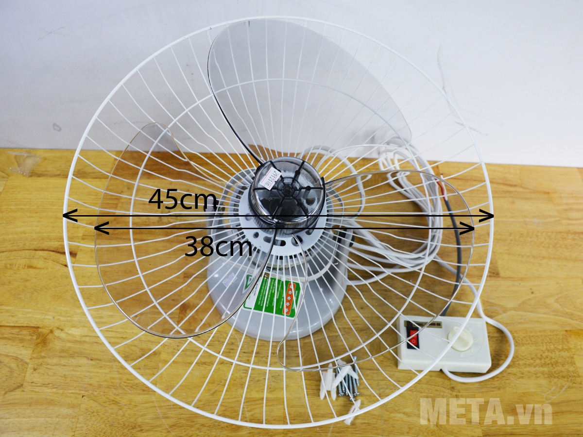 Kích thước của Quạt đảo trần Vinawind sải cánh 400-ĐB