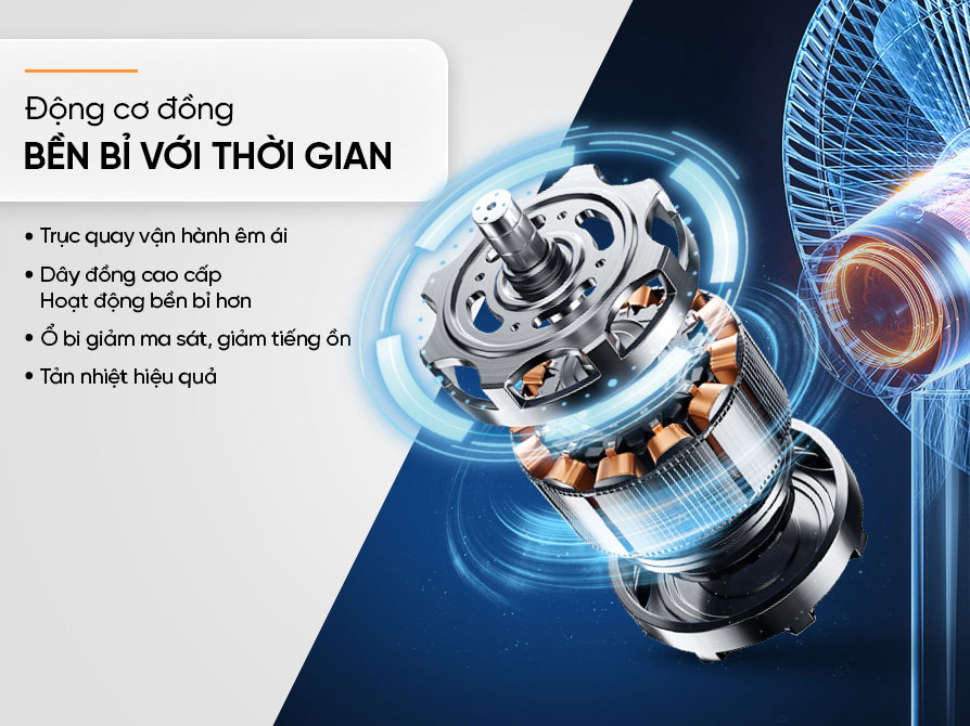 Quạt đứng có mô tơ dây đồng