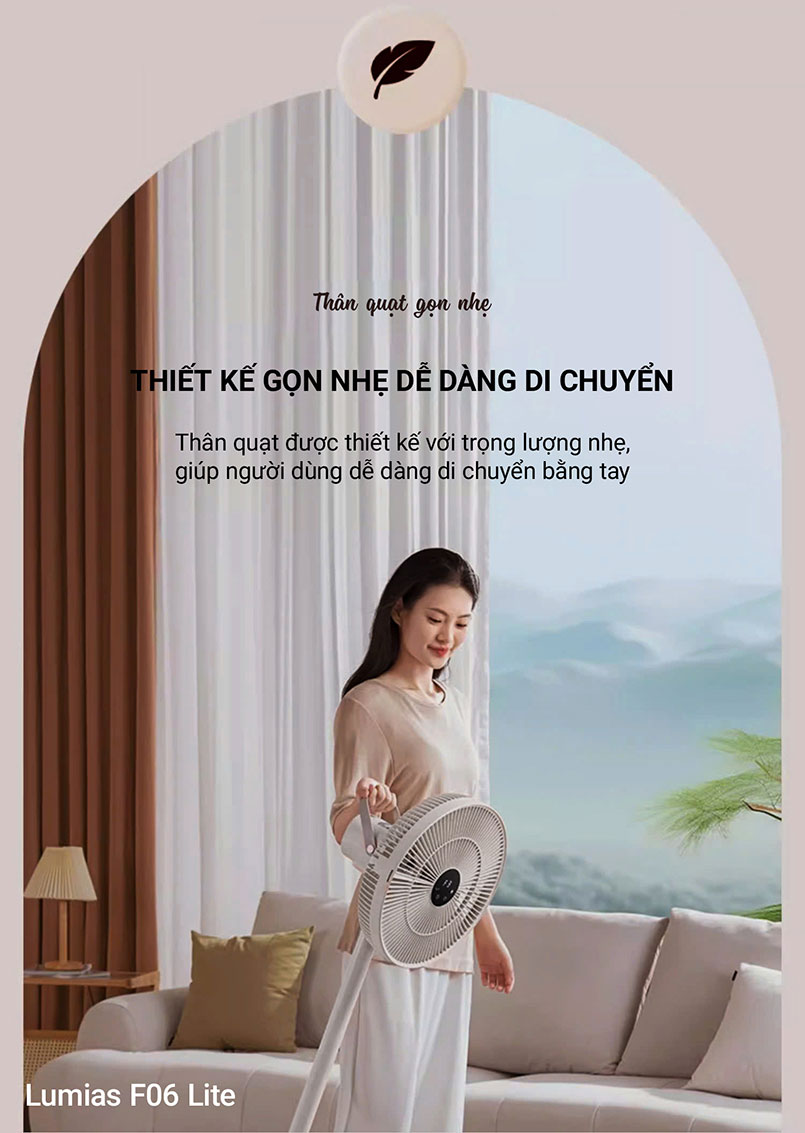 Quạt đứng có kiểu dáng gọn nhẹ, chắc chắn