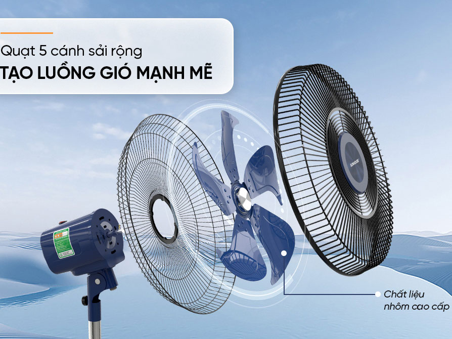 Quạt đứng Sunhouse có sải cánh rộng