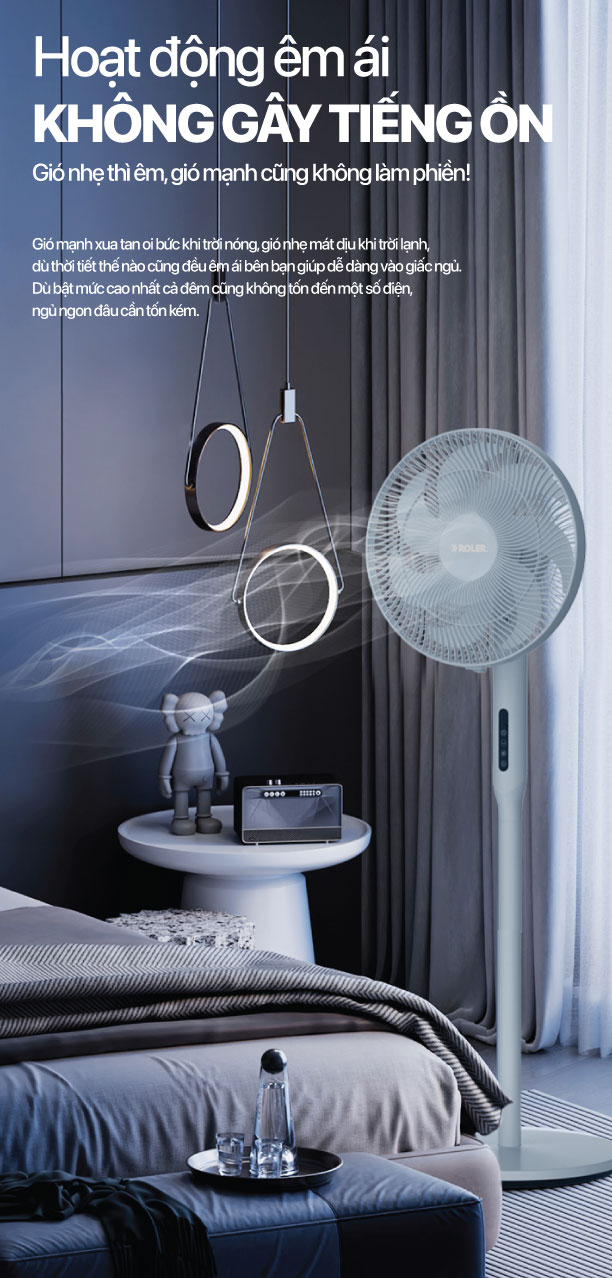 Quạt cây RF-7127A hoạt động êm ái