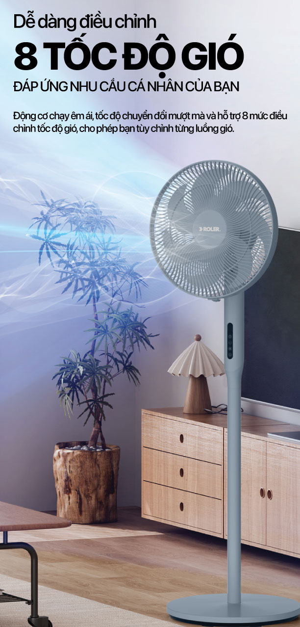 Roler RF-7127A có 8 tốc độ gió