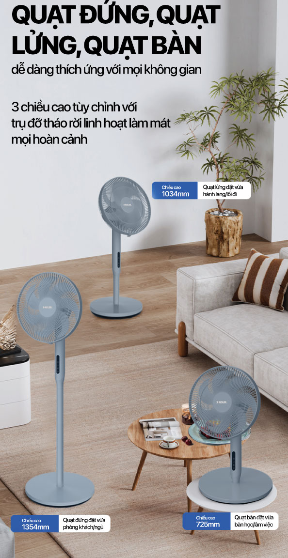 Quạt cây chỉnh được độ cao