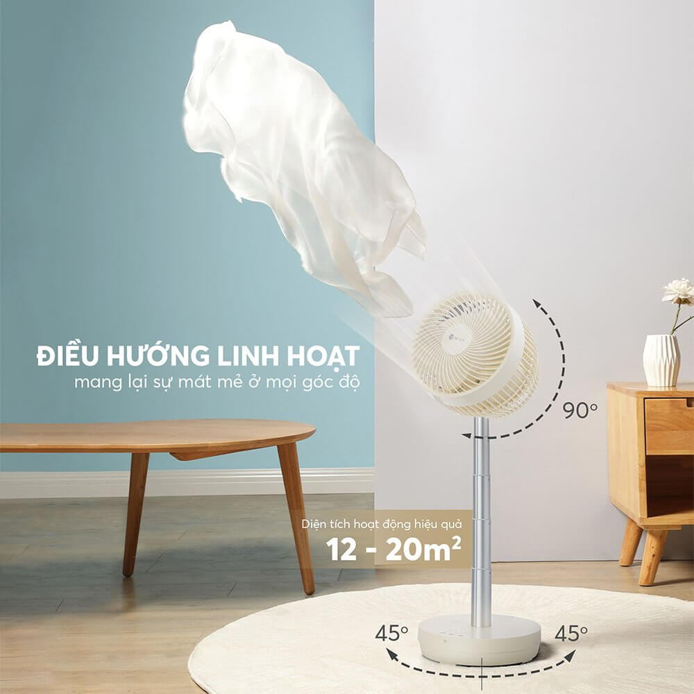 Khả năng xoay linh hoạt, làm mát đa chiều