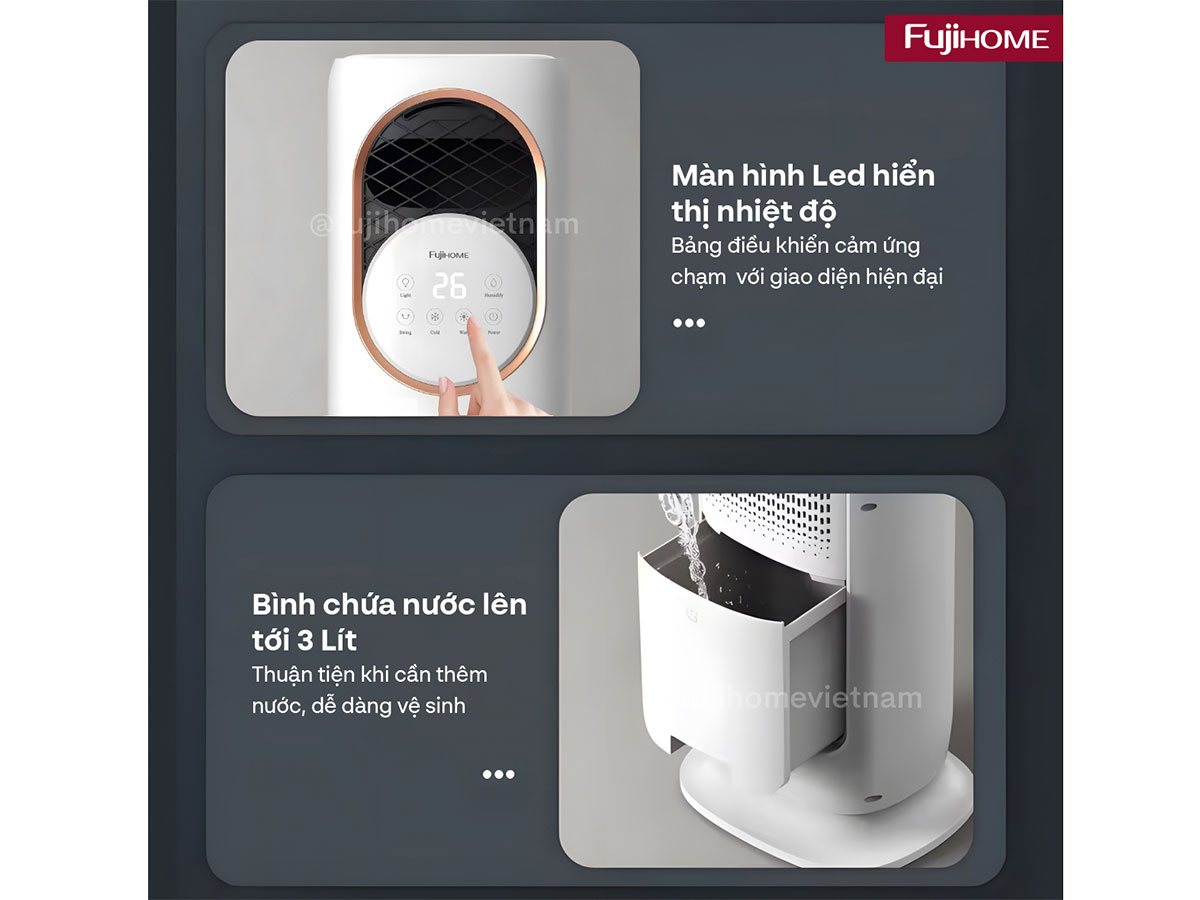 Quạt làm mát có màn hình Led