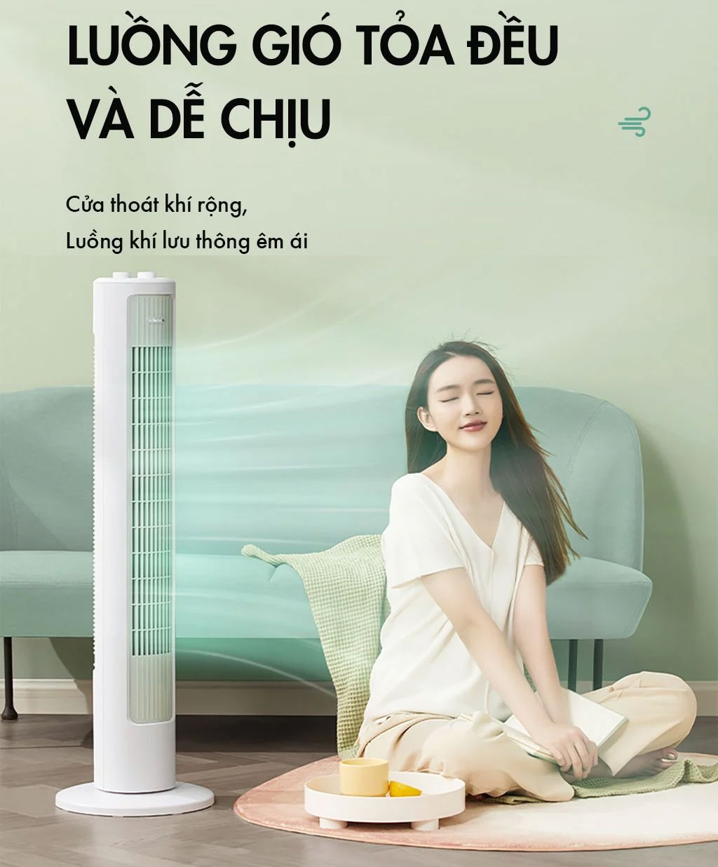 Quạt tháp Bear DFS-D40G1 tạo luồng gió mát, đều
