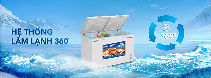 Tủ đông Hòa Phát Inverter HPF BD8245 trang bị hệ thống làm lạnh 360 độ