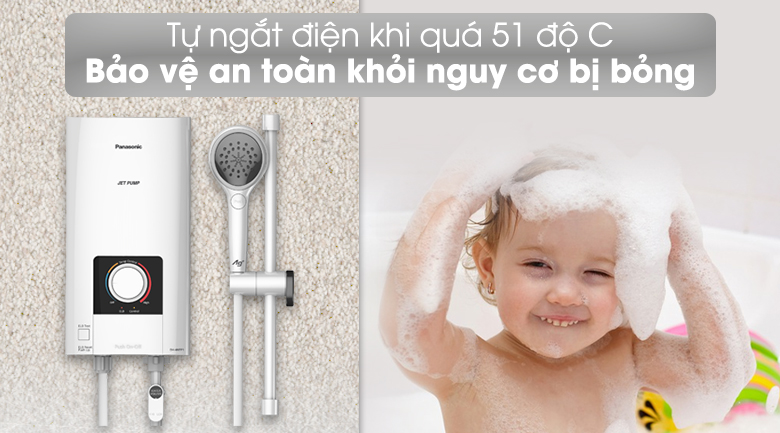 Bình nóng lạnh sẽ tự ngắt điện khi nhiệt độ trên 51 độ C