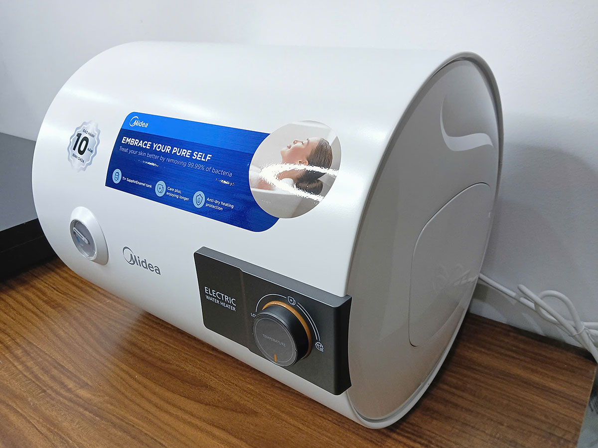 Bình tắm nước nóng Midea MWH30-25MA6 thiết kế hiện đại, nhỏ gọn
