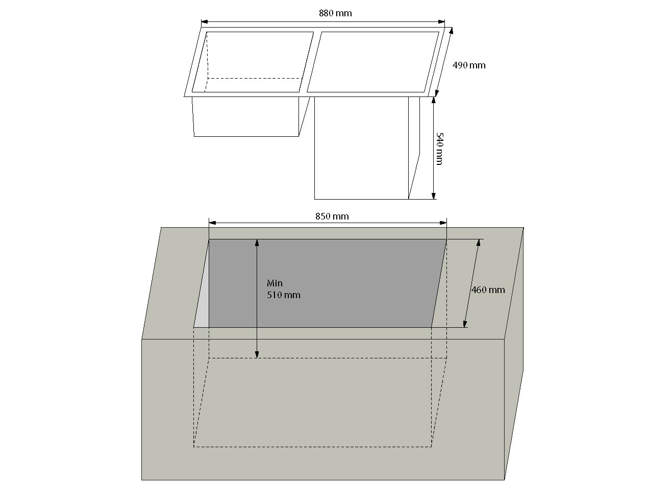 Kích thước lắp đặt của Kaff KF-SWM6