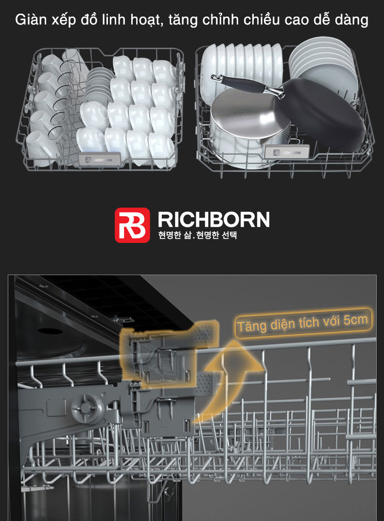 RDP6085SHS có 3 giàn rửa