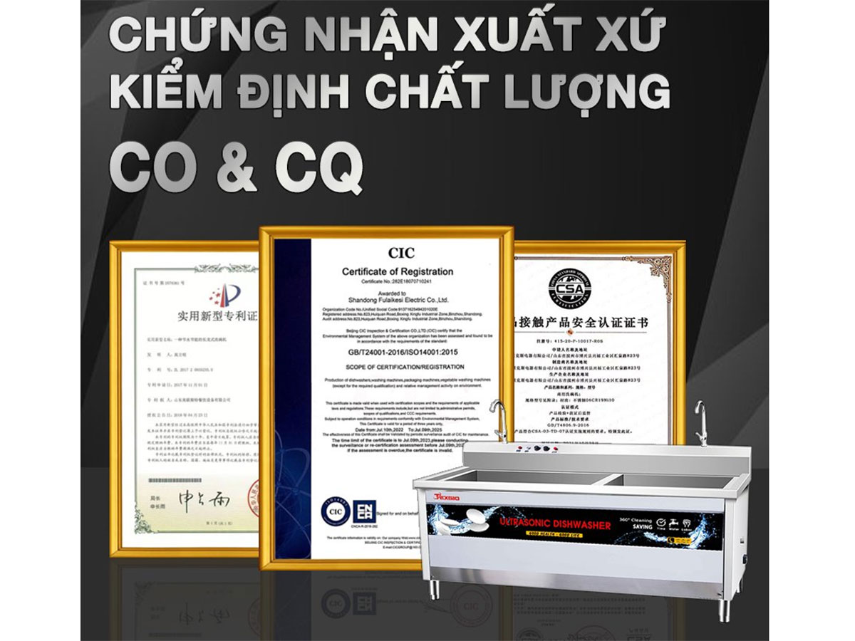 Máy rửa chén bát Texgio có chứng nhận kiểm định chất lượng