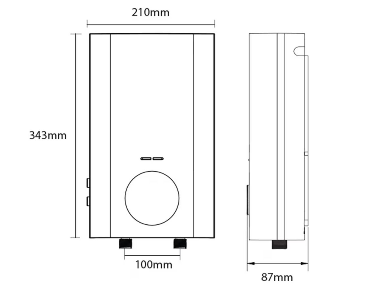 Máy nước nóng trực tiếp Vitowell Easy Deluxe D1 45-V thiết kế nhỏ gọn