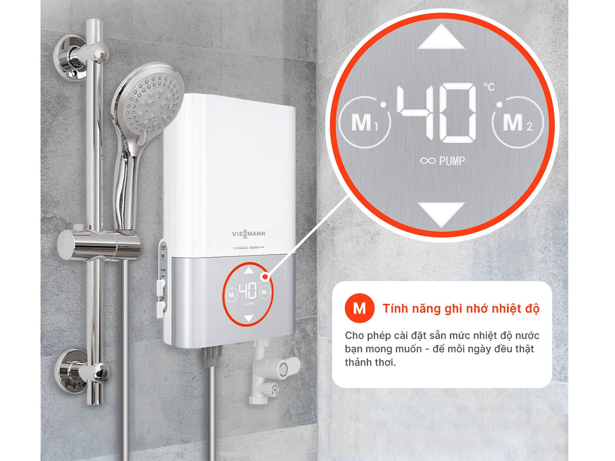 Máy nước nóng trực tiếp có cầu dao ngắt điện khi rò rỉ điện