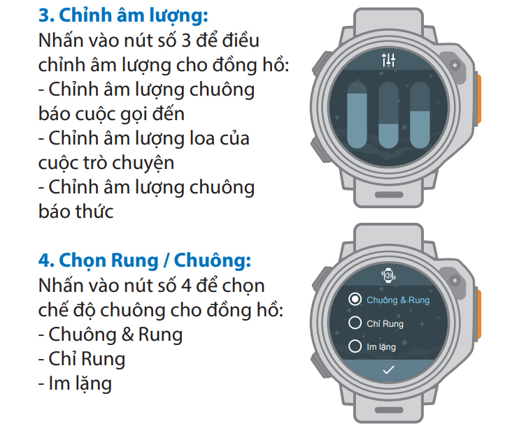 Chỉnh âm lượng cho đồng hồ định vị