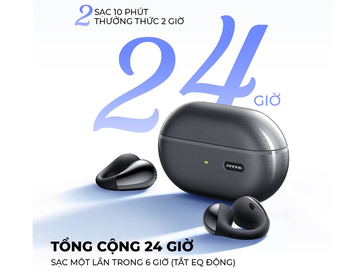 SoundPEATS PearlClip Pro sạc đầy phát nhạc liên tục 6 giờ