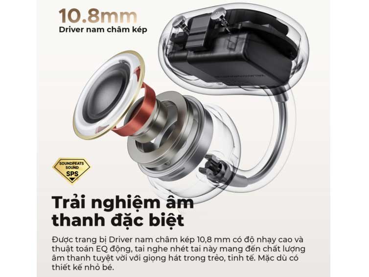 Tai nghe không dây SoundPEATS có driver nam châm kép