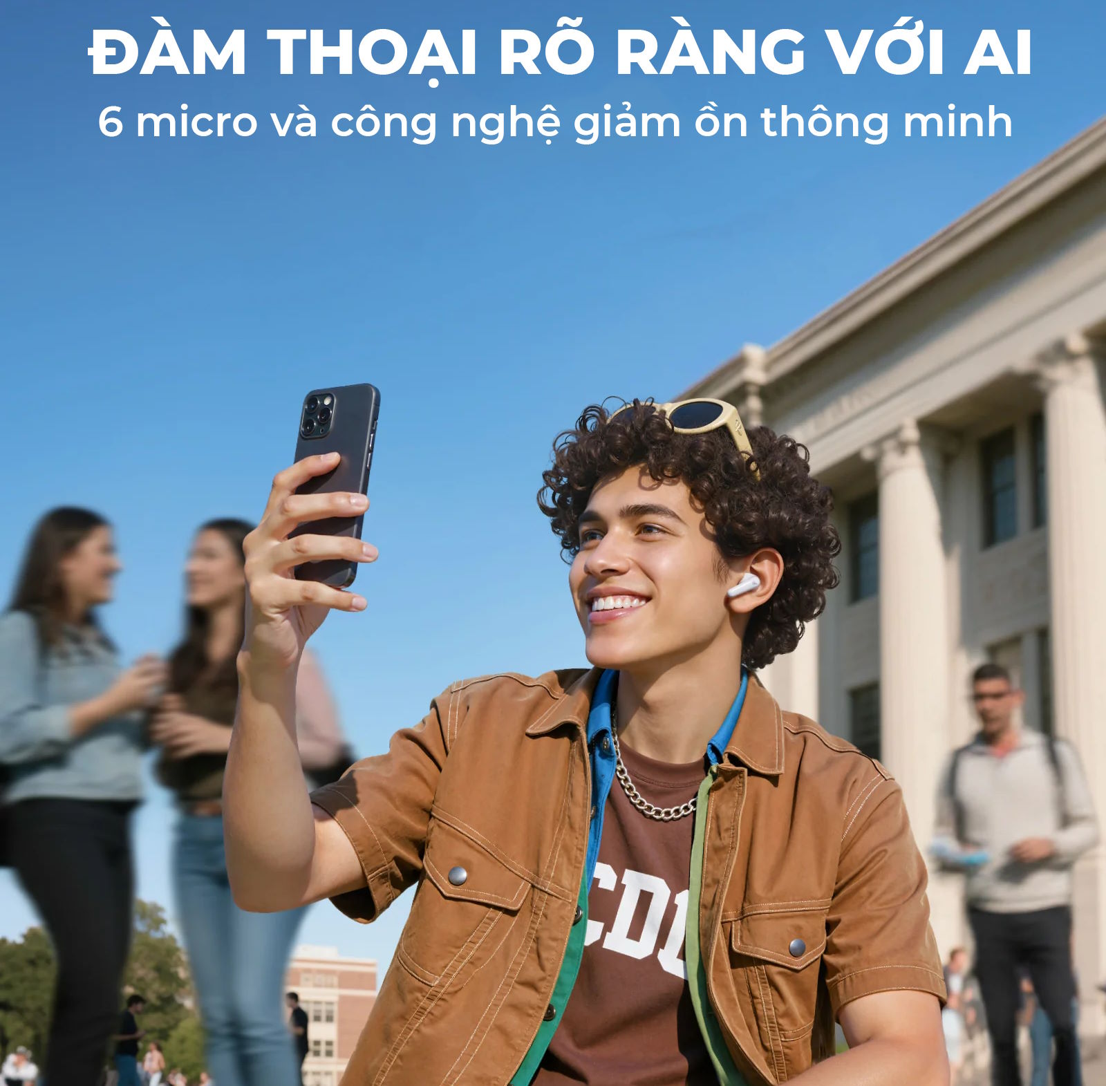 Đàm thoại rõ nét với 6 micro AI thông minh
